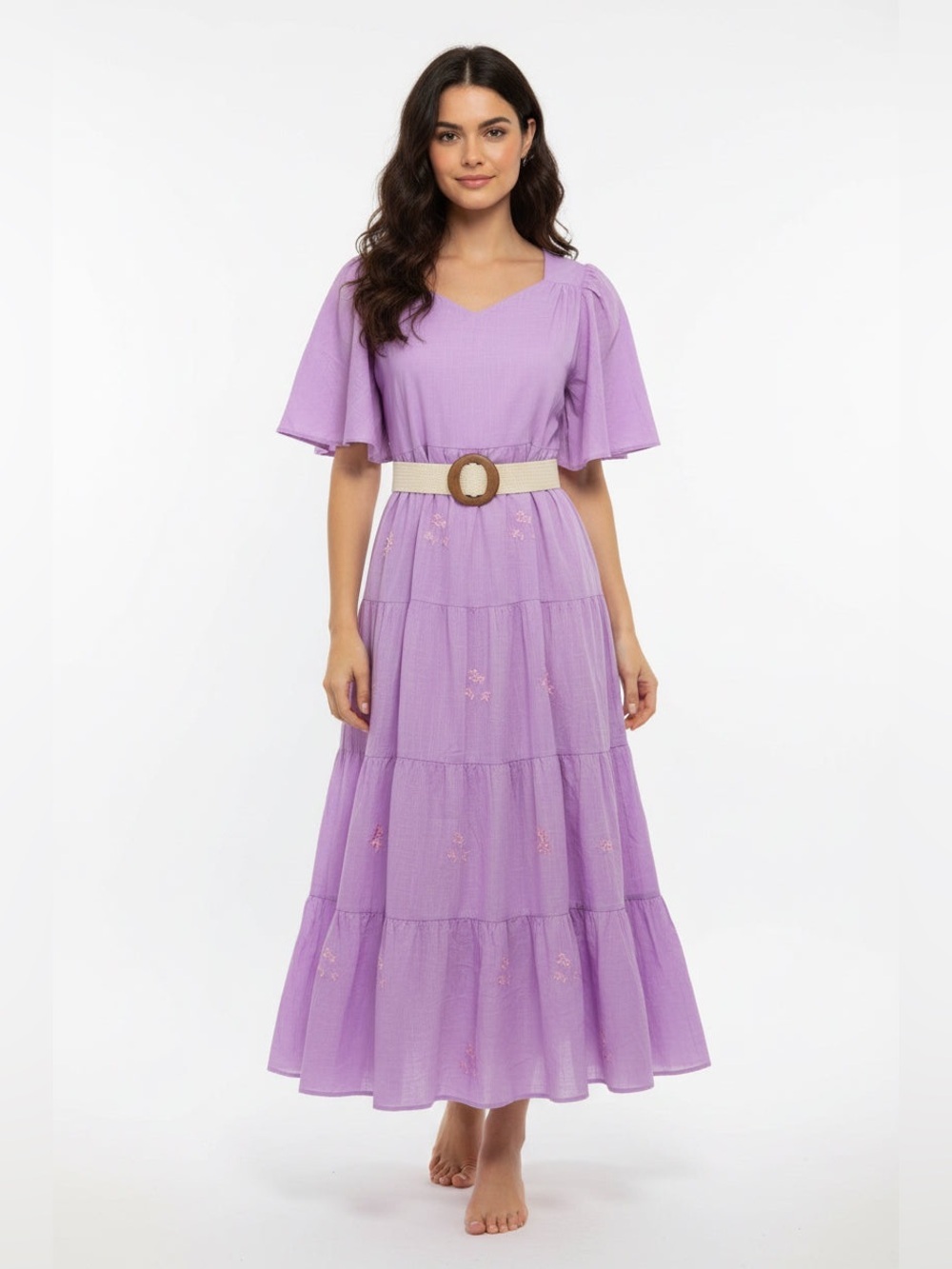 Women’s Lavender Tiered Maxi Dress - Picture 10 of 10